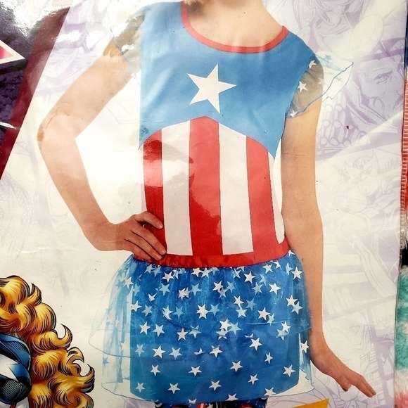 NWT Marvel Captain America American Dream Tunic Top Child M/L Halloween Costume - Picture 2 of 7